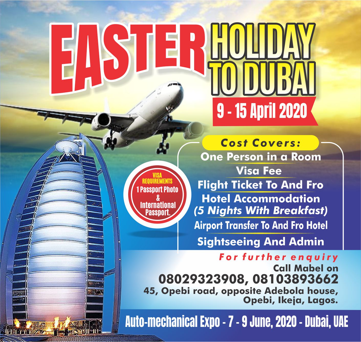 JOIN US ON EASTER HOLIDAY TRIP TO DUBAI